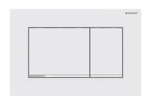 Geberit Sigma 20 Square betjeningsplade easy-to-clean-belagt - Mat hvid/krom