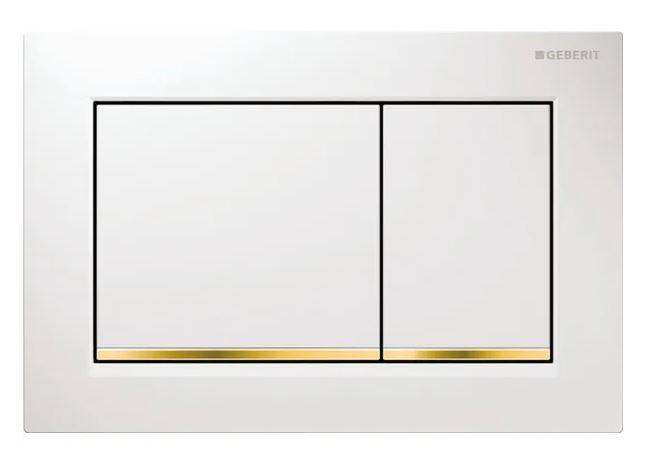 Geberit Omega 20 Square betjeningsplade - Hvid/guld