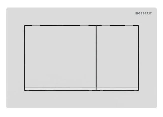 Geberit Omega 20 Square betjeningsplade easy-to-clean-belagt - Mat hvid/hvid
