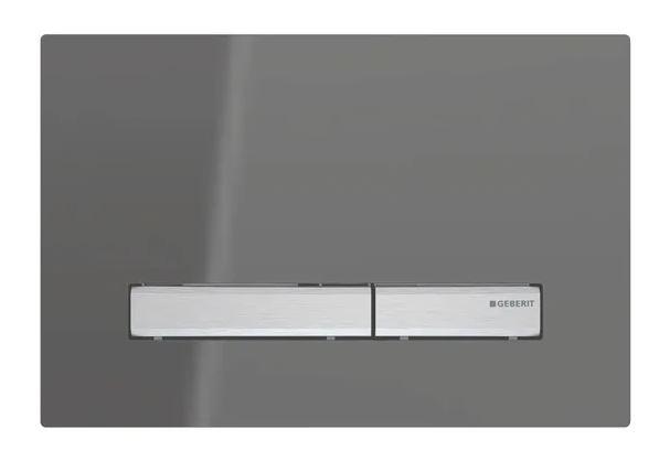 Geberit Sigma 50 Square betjeningsplade - Røgfarvet spejlglas/Krom