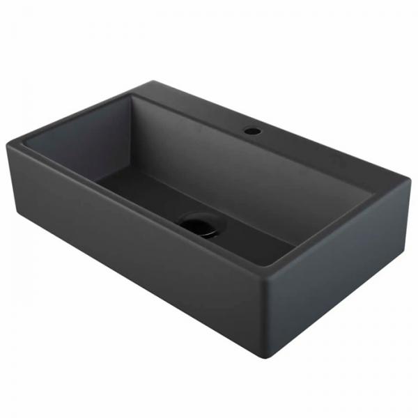 Lavabo Boxo 1080 SLIM 50 håndvask t/væg eller bord - 1 hanehul - Mat sort