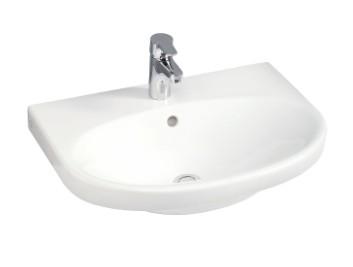 Gustavsberg Nautic 55 håndvask t/væg - Uden overløb - 1 hanehul - Ceramic+