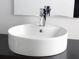 Eico geo r 8029 rund vask i hvid porcelæn 634366000 Farger som demper gult
