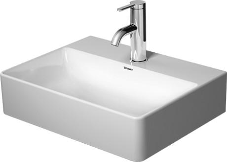 Duravit DuraSquare 45 håndvask t/væg eller møbel - 3 hanehuller - Uden overløb
