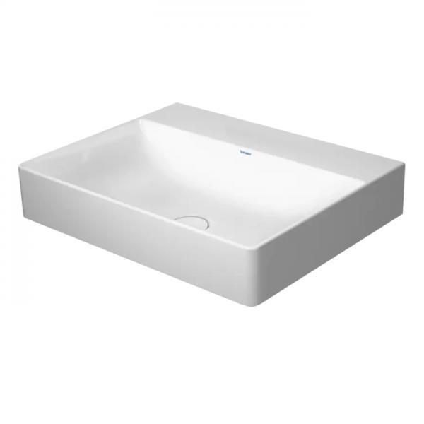 Duravit DuraSquare 60 h&aring;ndvask t/v&aelig;g eller m&oslash;bel - Uden hanehul - Uden overl&oslash;b