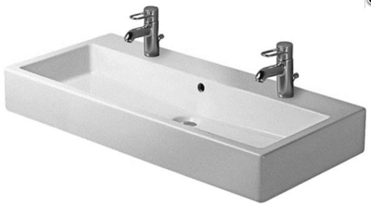 Duravit Vero 100 håndvask t/væg eller møbel - 2 hanehuller - Wondergliss