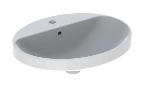 Geberit Variform 55 oval håndvask t/nedfældning - 1 hanehul