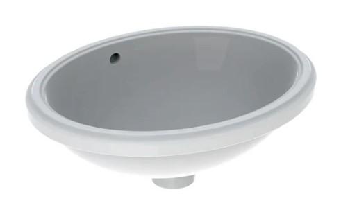 Geberit Variform 56 oval håndvask t/underlimning - Med overløb
