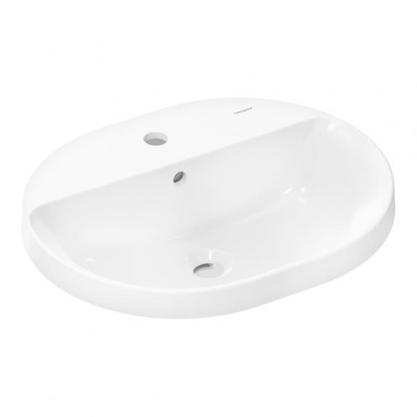 hansgrohe Xuniva U 55 oval h&aring;ndvask t/nedf&aelig;ldning - 1 hanehul