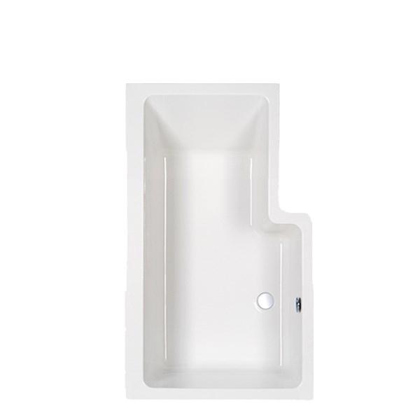 Strømberg Quantum badekar t/brus - 170 x 70/85 - Venstre - 1 ryglæn - m/Carronite