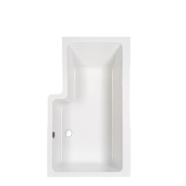 Strømberg Quantum badekar t/brus - 170 x 70/85 - Højre - 1 ryglæn - m/Carronite