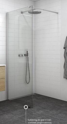 Dansani Match D 90 fast væg - Klar glas/matkrom Dansani Match D 90 fast væg - Klar glas/matkrom