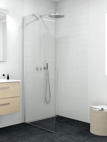 Dansani Match D 100 fast væg - Klar glas/matkrom Dansani Match D 100 fast væg - Klar glas/matkrom