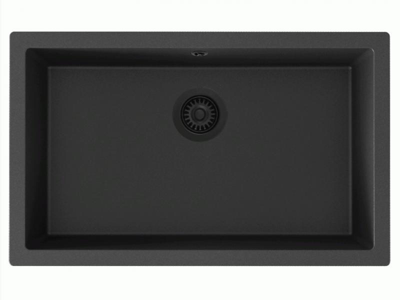 Lavabo Jupiter 80 kompositvask - Antracit-sort/Sort