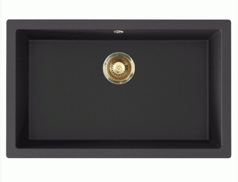 Lavabo Jupiter 80 kompositvask - Antracit-sort/messing