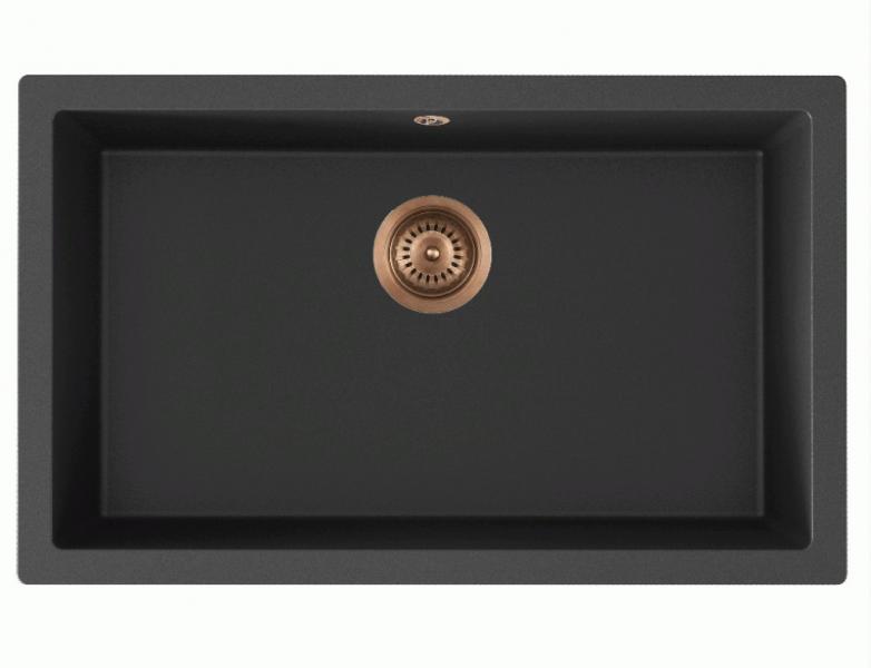 Lavabo Jupiter 80 kompositvask - Antracit-sort/Kobber