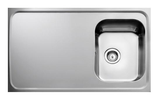 Intra AF10-KV stålbordplade køkkenvask - Vendbar - 100 cm