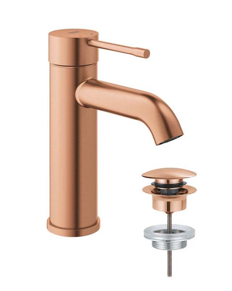 Grohe Essence New håndvaskarmatur m/push-open bundventil - Børstet Warm Sunset