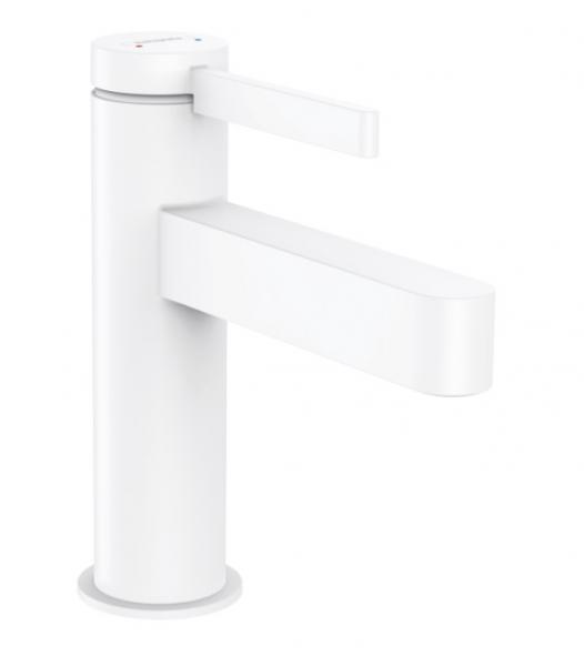 Hansgrohe Finoris 100 håndvaskarmatur m/push-open - Mat hvid