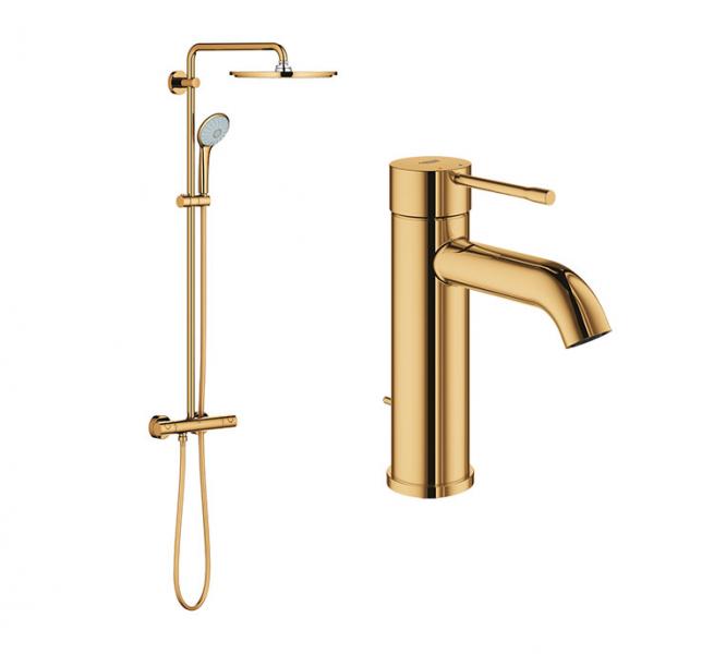 Grohe Essence & Euphoria komplet pakke til bad - Poleret Cool Sunrise