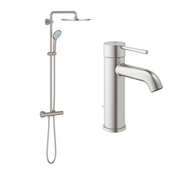 Grohe Essence & Euphoria komplet pakke til bad - Supersteel