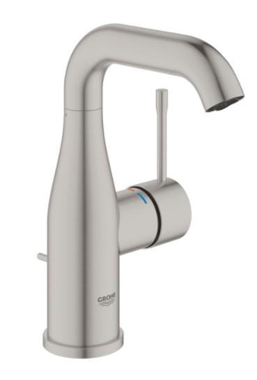Grohe Essence New M håndvaskarmatur m/bundventil - Supersteel