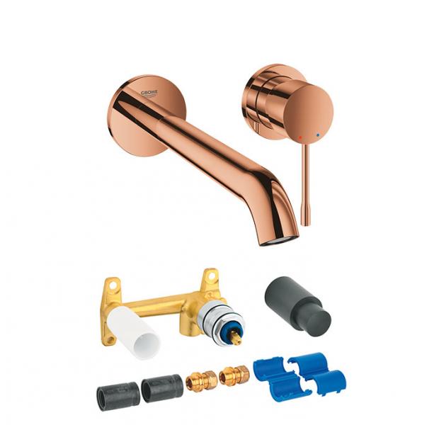 Grohe Essence New L komplet armatur til indbygning i v&aelig;g - Poleret Warm Sunset