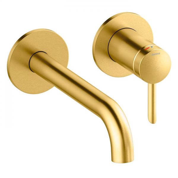 Damixa Iris håndvaskarmatur til indbygning m/Koldstart - 180 mm - Børstet messing Damixa Iris håndvaskarmatur til indbygning m/Koldstart - 180 mm - Børstet messing