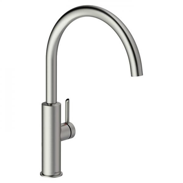 Damixa Iris køkkenarmatur m/C-tud, koldstart og svingtud - Steel Damixa Iris køkkenarmatur m/C-tud, koldstart og svingtud - Steel