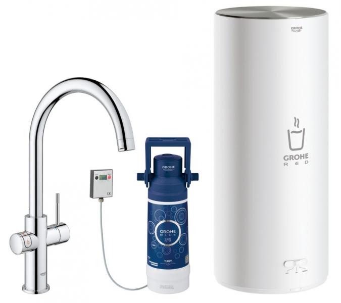 Grohe Red II Duo køkkenbatteri m/5,5L vandvarmer og C-tud - Krom