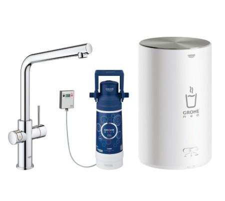 Grohe Red II Duo køkkenbatteri m/3L vandvarmer og L-tud - Krom