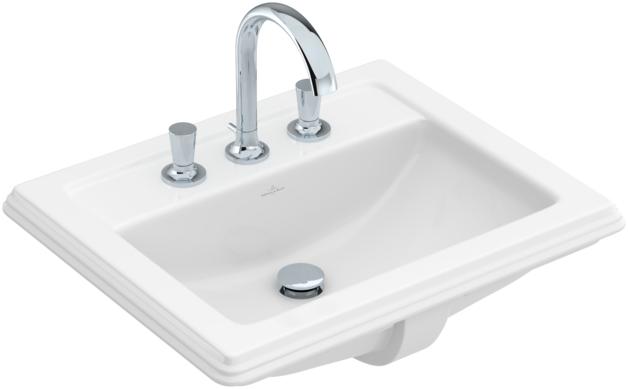 V&B Hommage 63 håndvask t/nedfældning - 3 hanehuller - Ceramic+