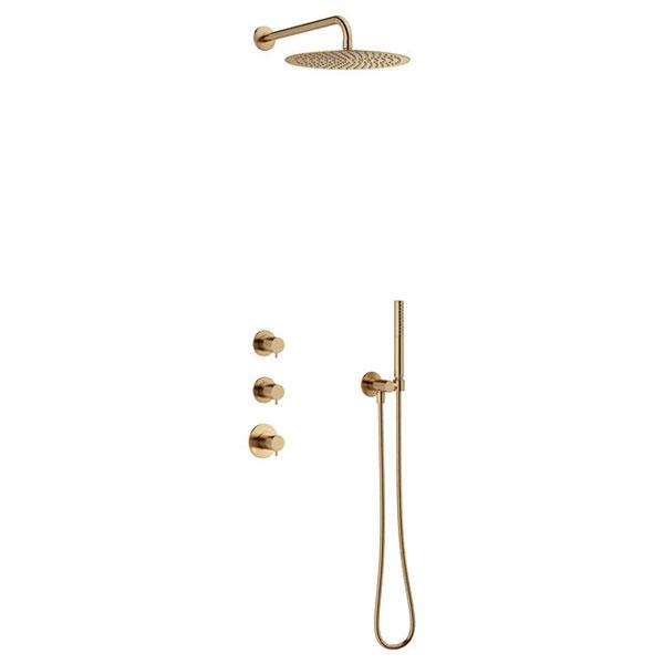 Damixa Iris XS 1 300 brusesæt til indbygning - Børstet bronze Damixa Iris XS 1 300 brusesæt til indbygning - Børstet bronze