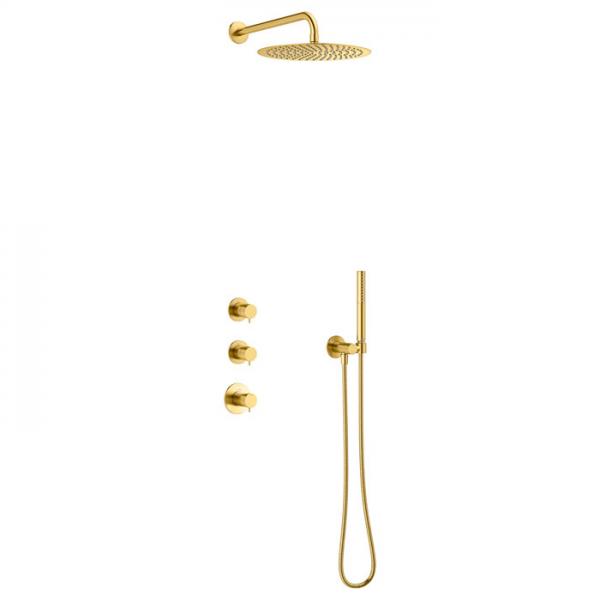 Damixa Iris XS 1 300 brusesæt til indbygning - Børstet messing Damixa Iris XS 1 300 brusesæt til indbygning - Børstet messing