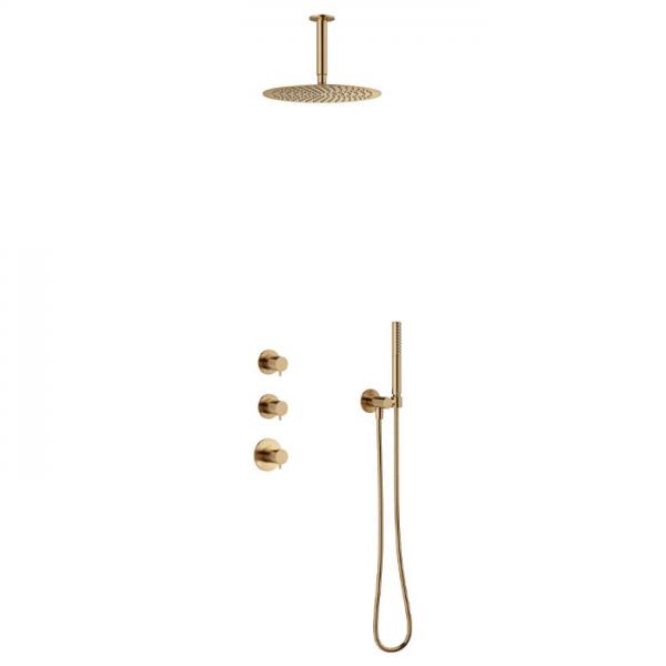 Damixa Iris XS 2 brusesystem til indbygning - Loft - Børstet bronze Damixa Iris XS 2 brusesystem til indbygning - Loft - Børstet bronze