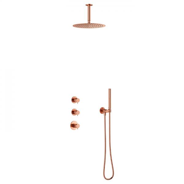 Damixa Iris XS 2 brusesystem til indbygning - Loft - Børstet kobber Damixa Iris XS 2 brusesystem til indbygning - Loft - Børstet kobber