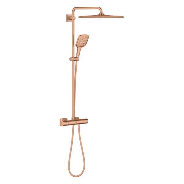 Grohe Rainshower SmartActive 310 Cube brusesystem - Børstet warm sunset