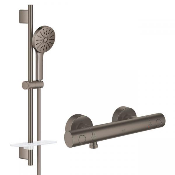 Grohe Grohtherm 1000 Joy+ komplet brusesystem - B&oslash;rstet Hard Graphite