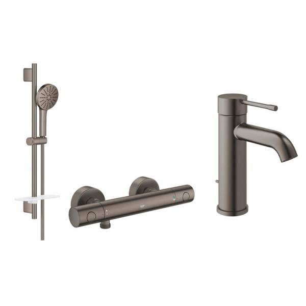 Grohe Grohtherm Joy+ komplet pakke til badeværelset - Børstet Hard Graphite Grohe Grohtherm Joy+ komplet pakke til badeværelset - Børstet Hard Graphite