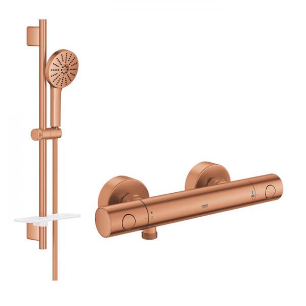Grohe Grohtherm 800 Cosmopolitan Joy+ komplet brusesystem m/termostat - Børstet Warm Sunset Grohe Grohtherm 800 Cosmopolitan Joy+ komplet brusesystem m/termostat - Børstet Warm Sunset