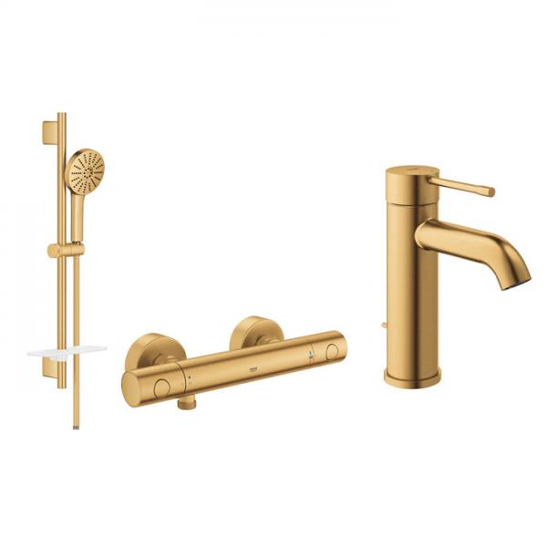 Grohe Grohtherm Joy+ komplet pakke til badeværelset - Børstet Cool Sunrise Grohe Grohtherm Joy+ komplet pakke til badeværelset - Børstet Cool Sunrise