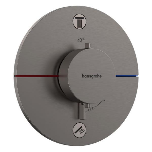 hansgrohe ShowerSelect Comfort S indbygningsarmatur m/2 udtag - Børstet sort krom