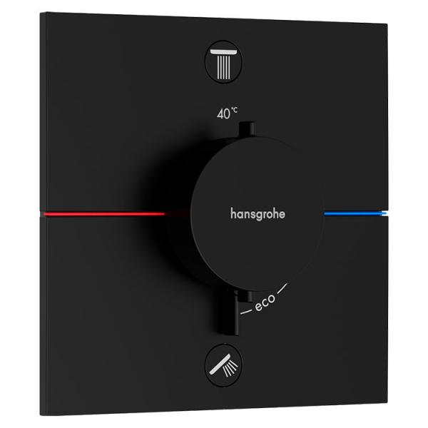 hansgrohe ShowerSelect Comfort E indbygningsarmatur t/2 udtag - Mat sort