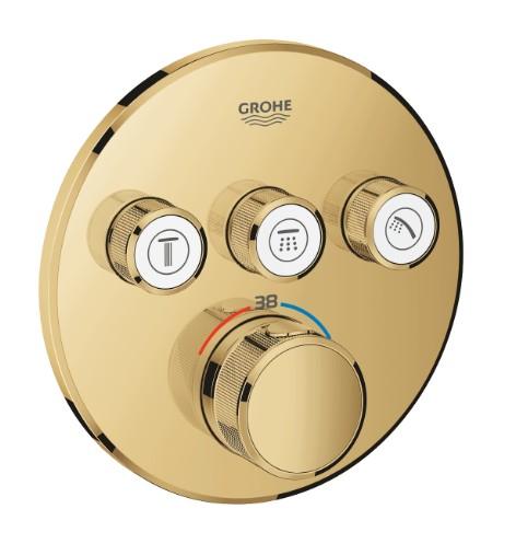 Grohe SmartControl indbygningsarmatur med 3 udtag - Poleret cool sunrise