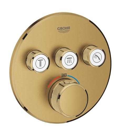 Grohe SmartControl indbygningsarmatur med 3 udtag - B&oslash;rstet cool sunrise
