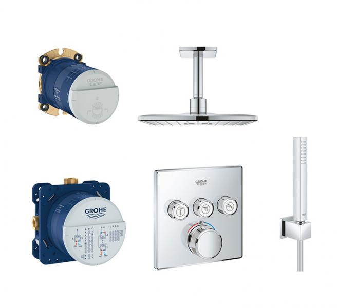 Grohe SmartControl 310 komplet brusesystem til indbygning - - VVS nr.: 722687304+736145504