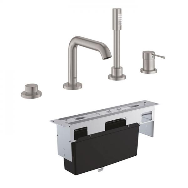 Grohe Essence komplet badekararmatur t/karkant - Supersteel Grohe Essence komplet badekararmatur t/karkant - Supersteel