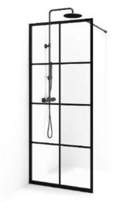 Cassøe New York fast brusevæg m/sprosser - 125 cm