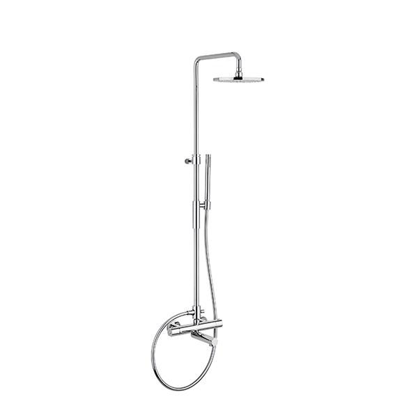 Strømberg Ligro Showerpipe til badekar, krom hovedbruser Ø 225mm, håndbruser