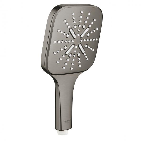 Grohe Rainshower SmartActive 130 Cube h&aring;ndbruser - 3 spray - B&oslash;rstet hard graphite